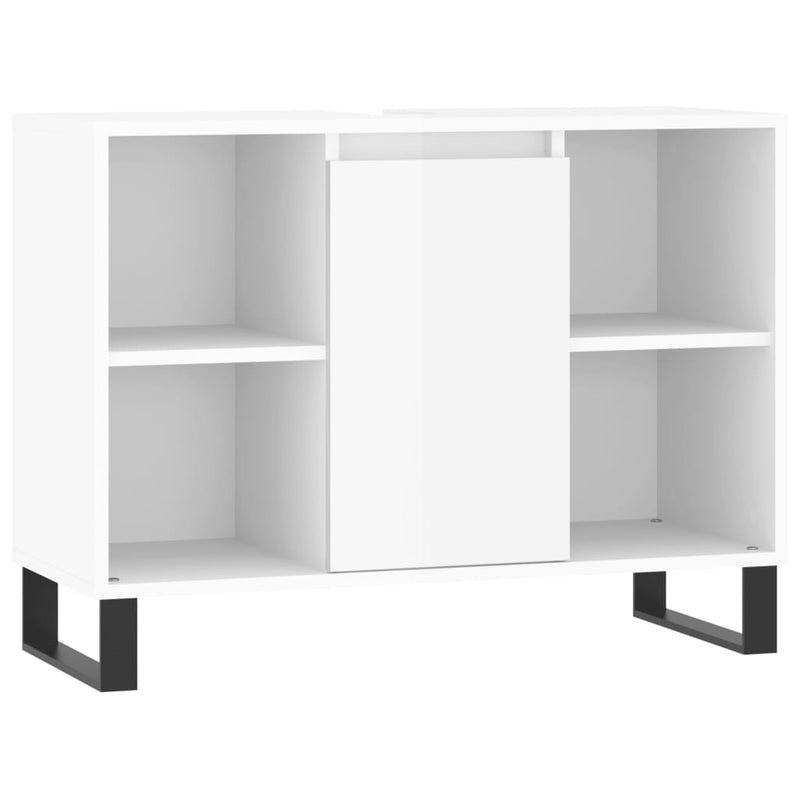 vidaXL magasfényű fehér szerelt fa fürdőszobaszekrény 80 x 33 x 60 cm
