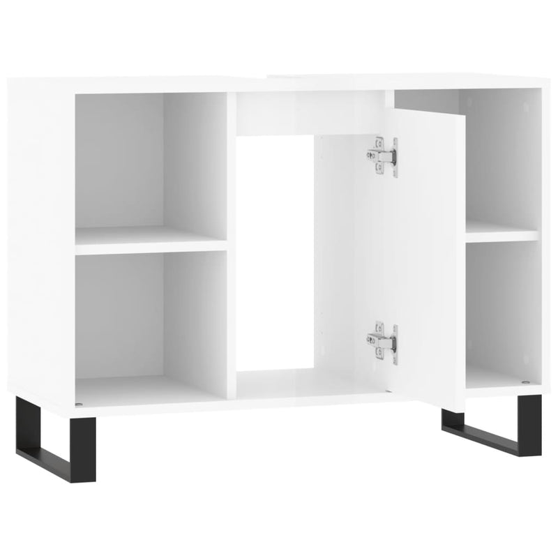 vidaXL magasfényű fehér szerelt fa fürdőszobaszekrény 80 x 33 x 60 cm