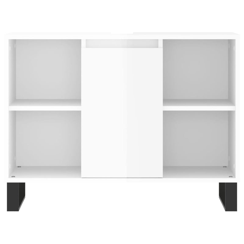 vidaXL magasfényű fehér szerelt fa fürdőszobaszekrény 80 x 33 x 60 cm