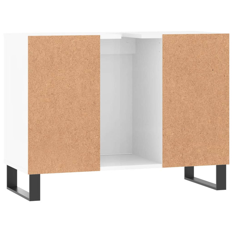 vidaXL magasfényű fehér szerelt fa fürdőszobaszekrény 80 x 33 x 60 cm