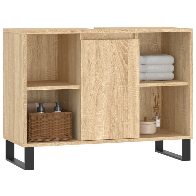 vidaXL sonoma tölgy színű szerelt fa mosdószekrény 80 x 33 x 60 cm