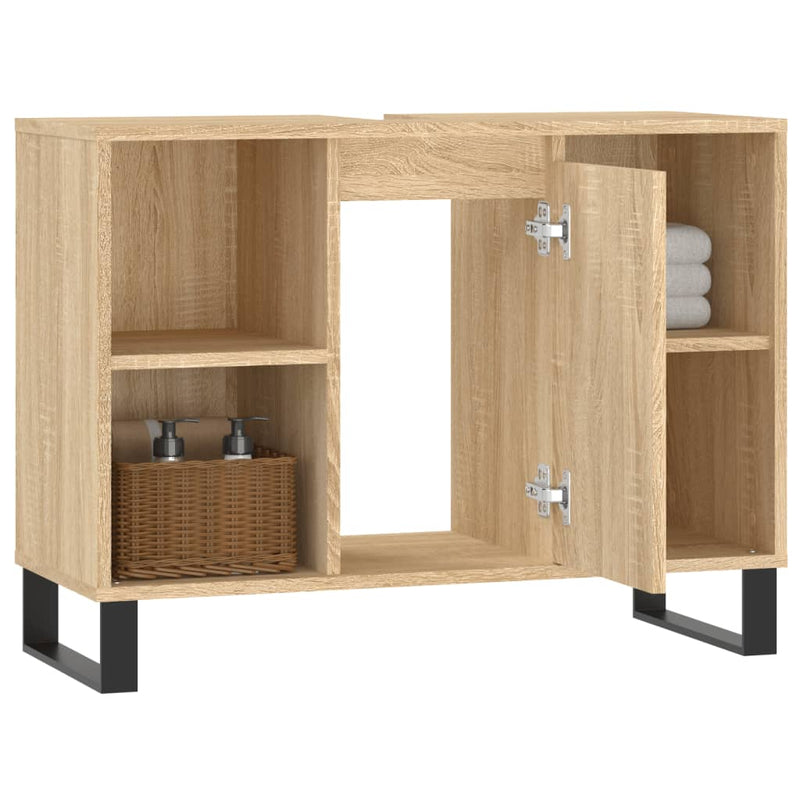 vidaXL sonoma tölgy színű szerelt fa mosdószekrény 80 x 33 x 60 cm