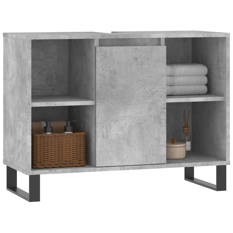vidaXL betonszürke szerelt fa fürdőszobaszekrény 80 x 33 x 60 cm