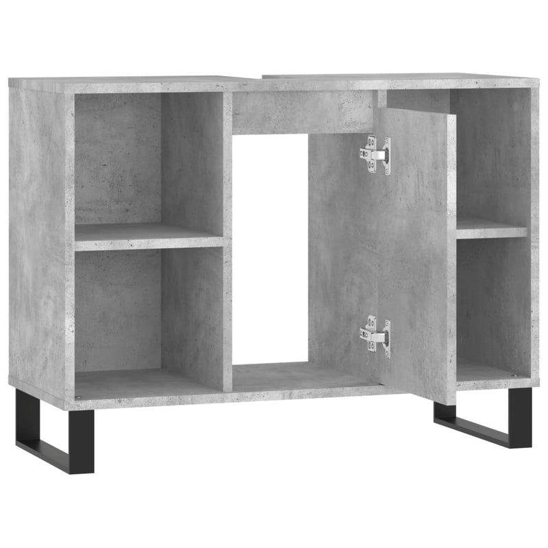vidaXL betonszürke szerelt fa fürdőszobaszekrény 80 x 33 x 60 cm