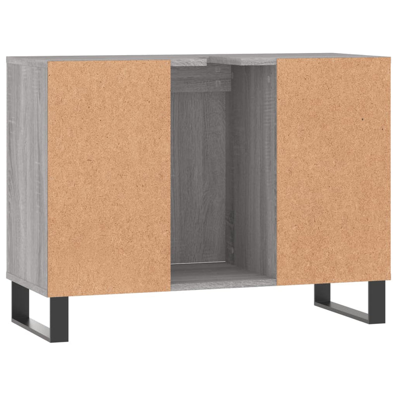 vidaXL szürke sonoma színű szerelt fa mosdószekrény 80 x 33 x 60 cm
