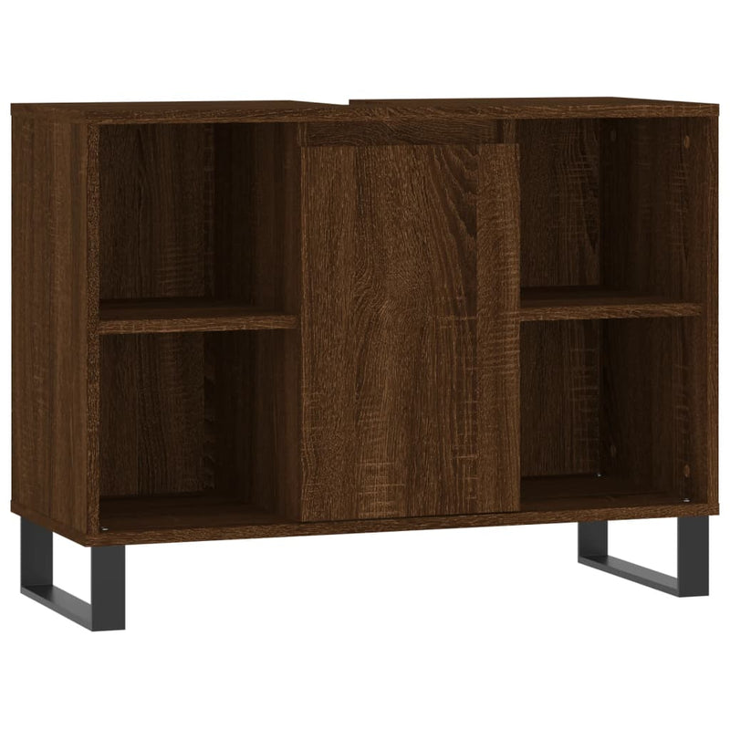 vidaXL barna tölgyszínű szerelt fa mosdószekrény 80 x 33 x 60 cm