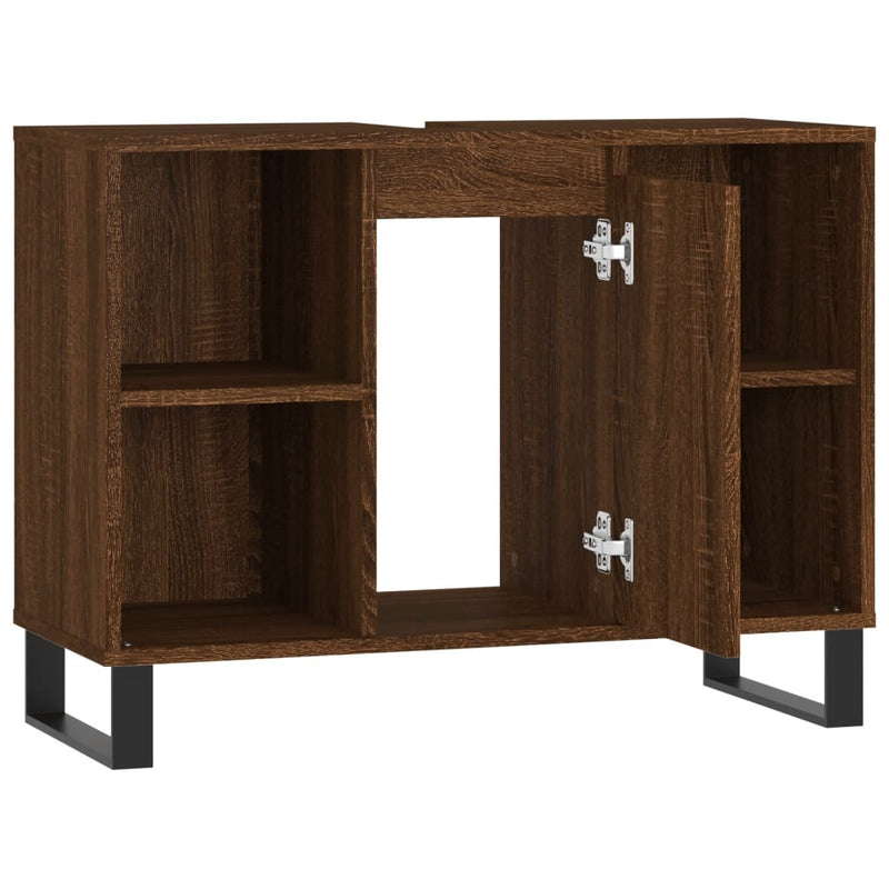 vidaXL barna tölgyszínű szerelt fa mosdószekrény 80 x 33 x 60 cm