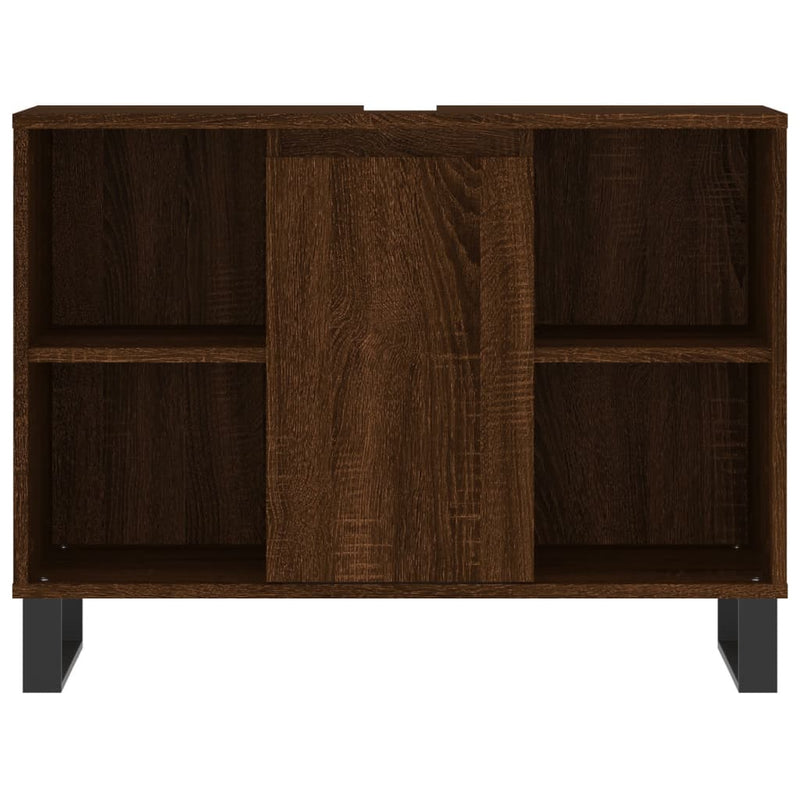 vidaXL barna tölgyszínű szerelt fa mosdószekrény 80 x 33 x 60 cm