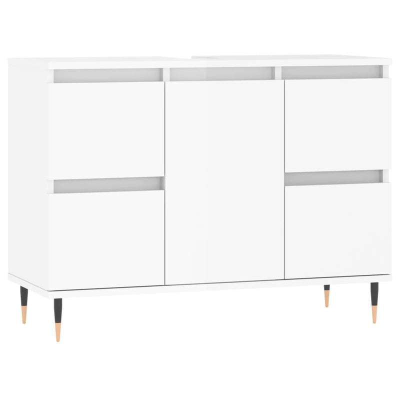vidaXL magasfényű fehér szerelt fa fürdőszobaszekrény 80 x 33 x 60 cm