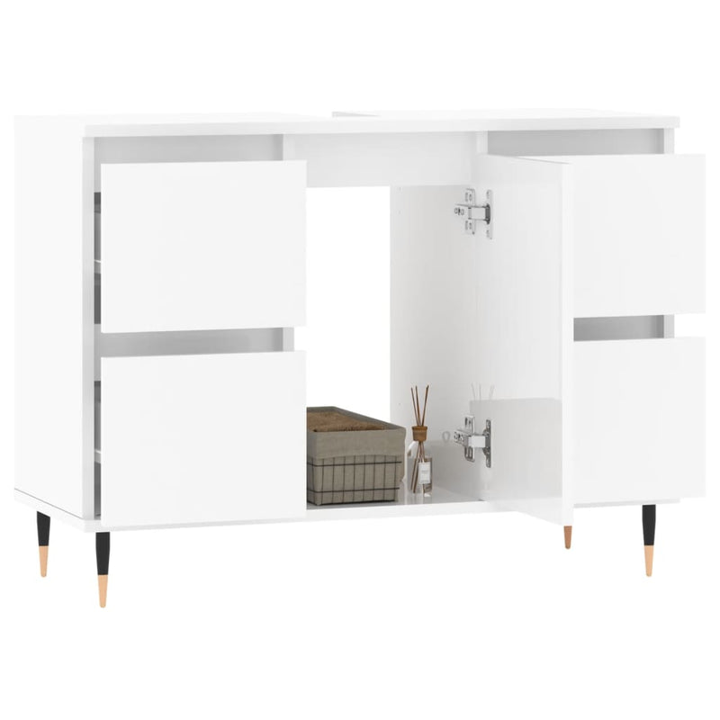 vidaXL magasfényű fehér szerelt fa fürdőszobaszekrény 80 x 33 x 60 cm