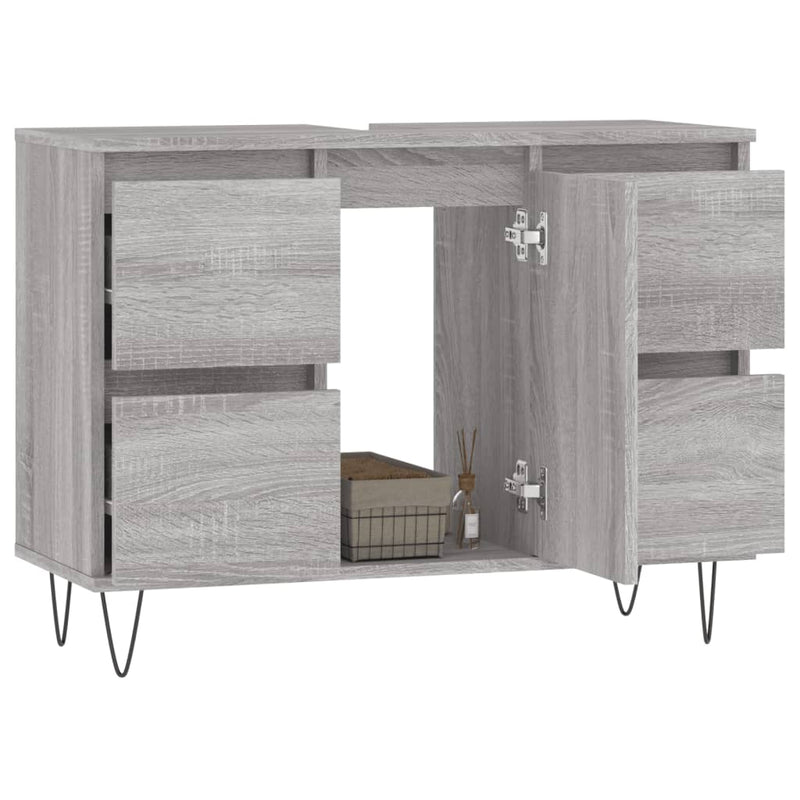 vidaXL szürke sonoma színű szerelt fa mosdószekrény 80 x 33 x 60 cm