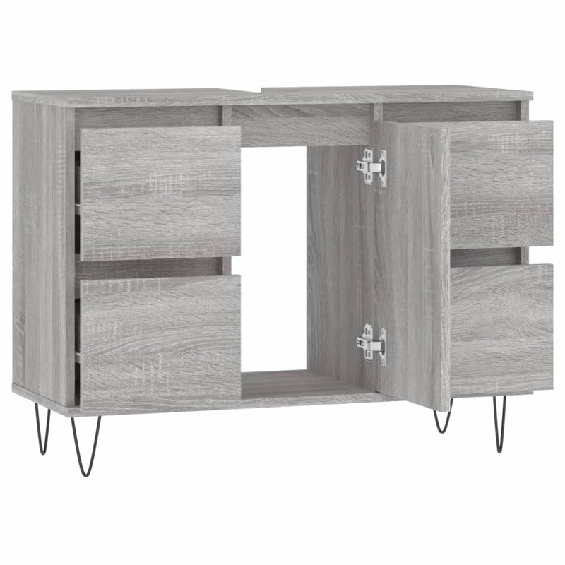 vidaXL szürke sonoma színű szerelt fa mosdószekrény 80 x 33 x 60 cm
