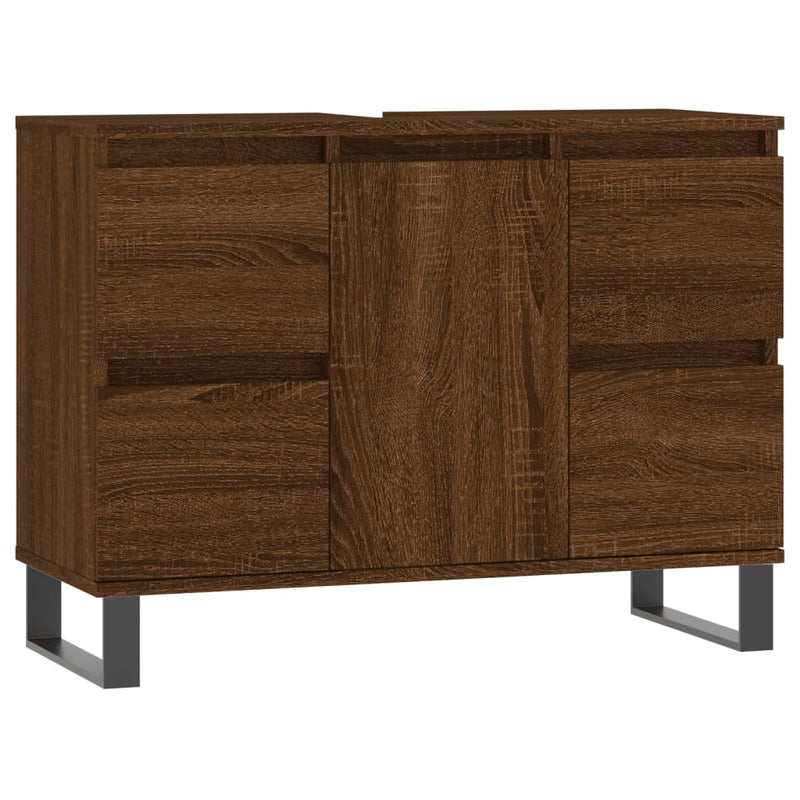 vidaXL barna tölgyszínű szerelt fa mosdószekrény 80 x 33 x 60 cm