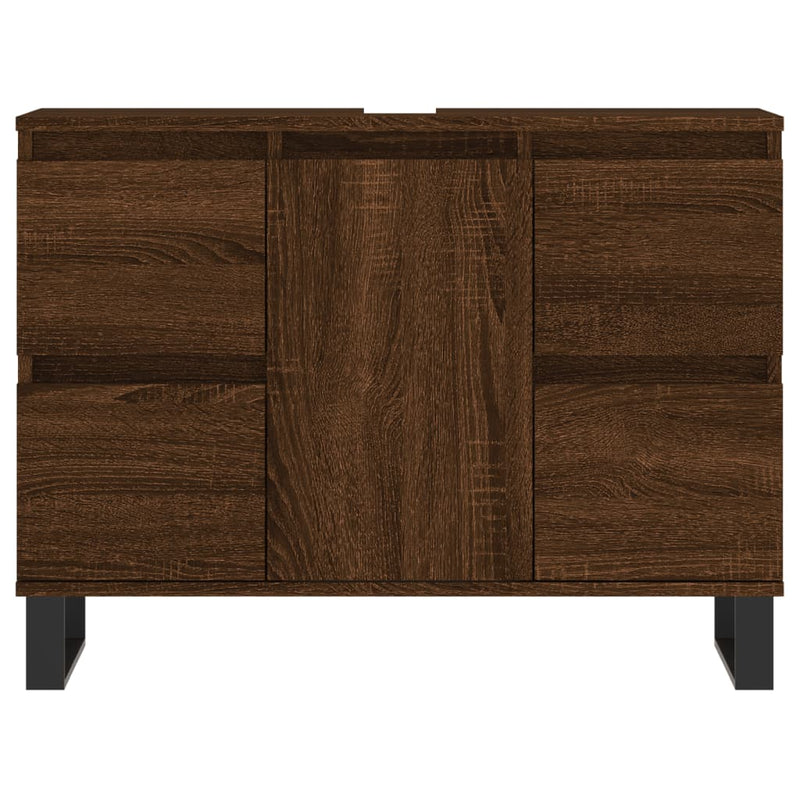 vidaXL barna tölgyszínű szerelt fa mosdószekrény 80 x 33 x 60 cm