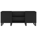 vidaXL fekete szerelt fa hanglemezszekrény 121x38x48 cm