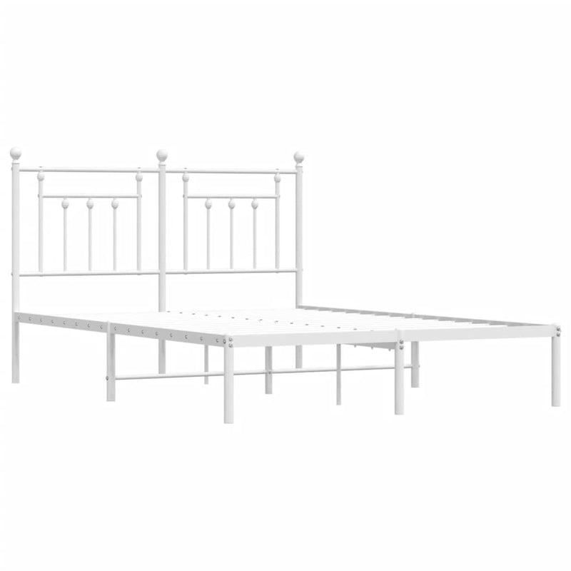 vidaXL fehér fém ágykeret fejtámlával 150 x 200 cm