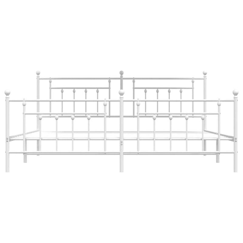 vidaXL fehér fém ágykeret fej- és lábtámlával 200x200 cm