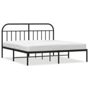 vidaXL fekete fém ágykeret fejtámlával 183 x 213 cm