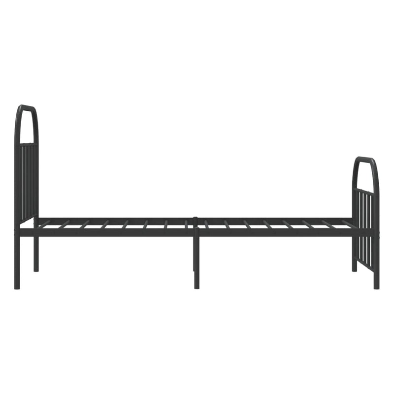 vidaXL fekete fém ágykeret fej- és lábtámlával 90 x 190 cm