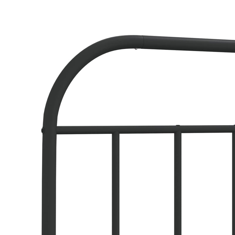 vidaXL fekete fém ágykeret fej- és lábtámlával 90 x 190 cm