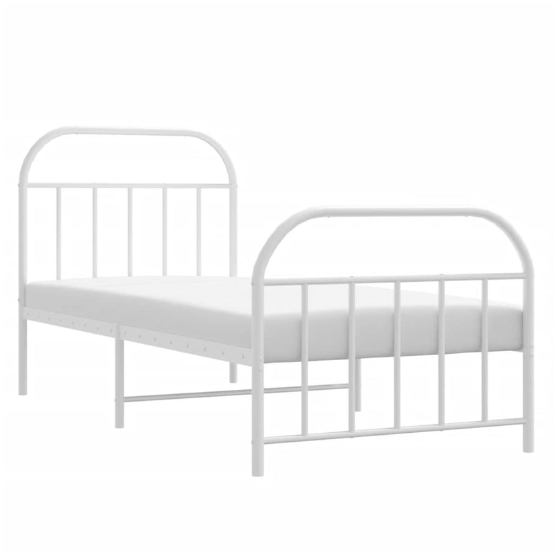vidaXL fehér fém ágykeret fej- és lábtámlával 90 x 190 cm