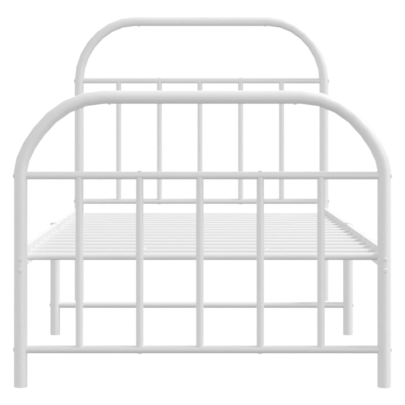 vidaXL fehér fém ágykeret fej- és lábtámlával 90 x 190 cm