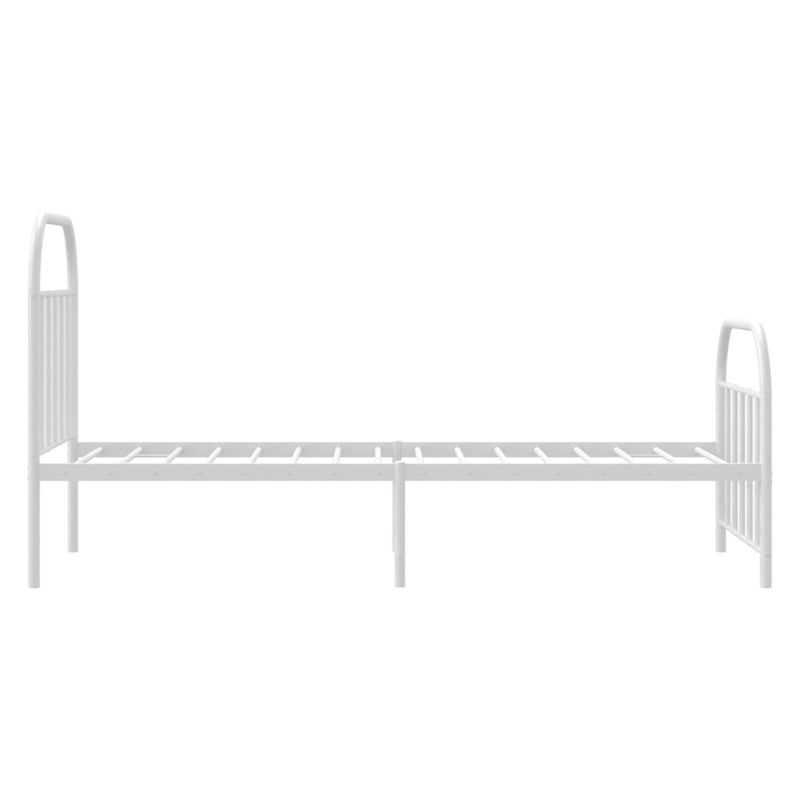 vidaXL fehér fém ágykeret fej- és lábtámlával 90 x 190 cm