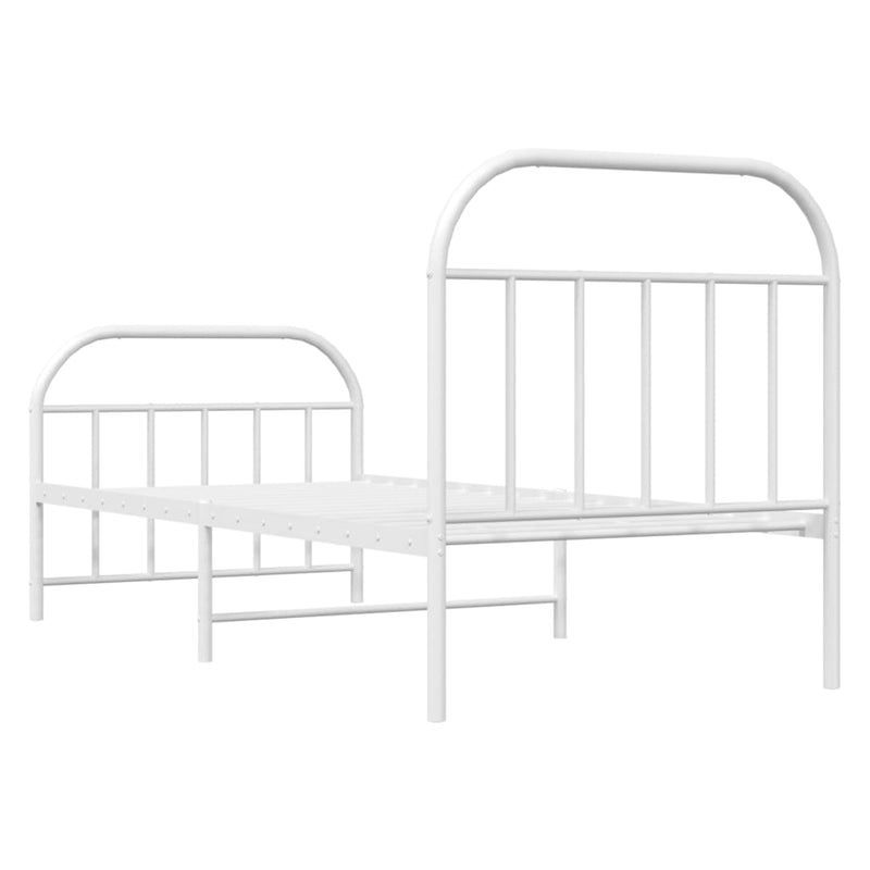vidaXL fehér fém ágykeret fej- és lábtámlával 90 x 190 cm