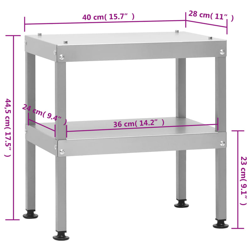 vidaXL horganyzott acél asztal füstölőkemencéhez 40x28x44,5 cm