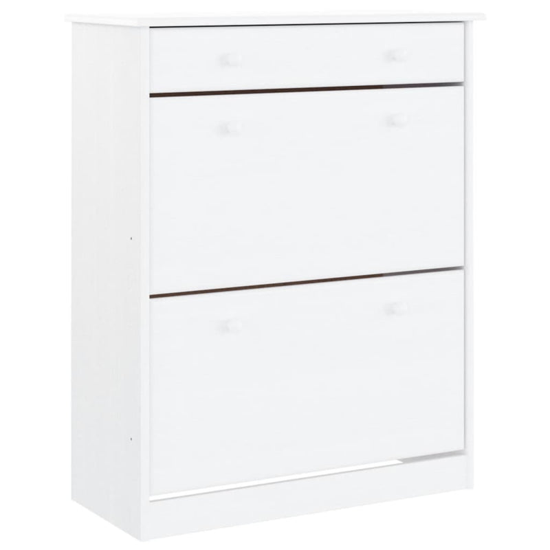vidaXL ALTA fehér tömör fenyőfa cipőszekrény 77x35x96 cm