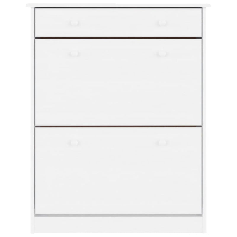 vidaXL ALTA fehér tömör fenyőfa cipőszekrény 77x35x96 cm