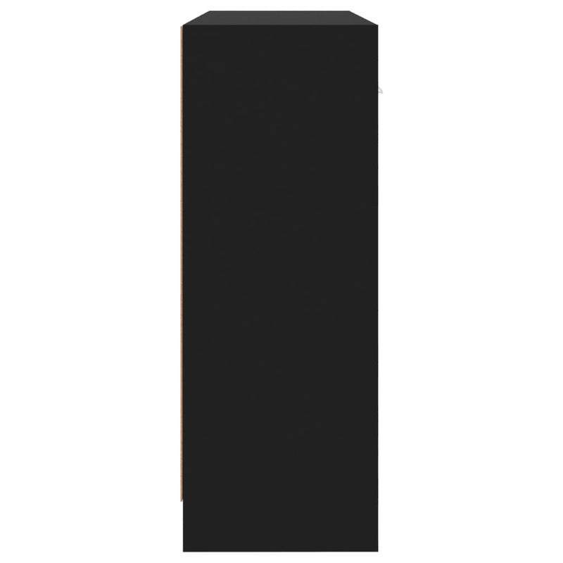 vidaXL fekete szerelt fa tálalószekrény 91x28x75 cm