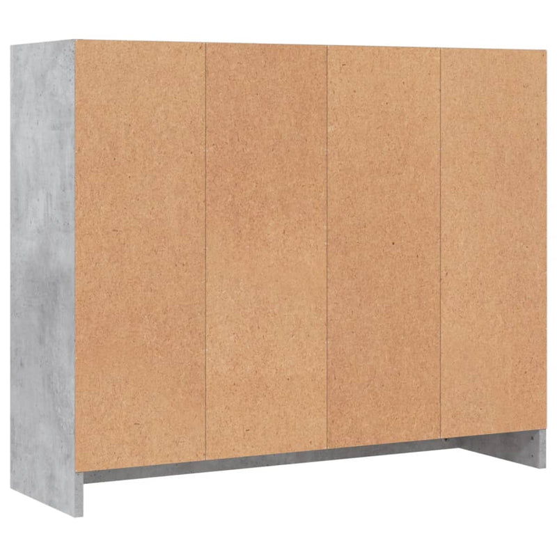 vidaXL betonszürke szerelt fa tálalószekrény 91x28x75 cm