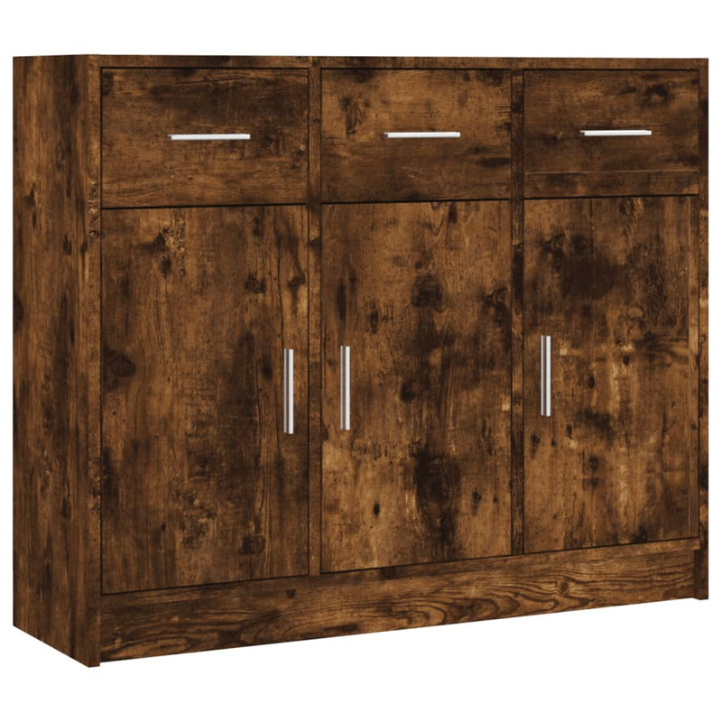 vidaXL füstös tölgy színű szerelt fa tálalószekrény 91 x 28 x 75 cm