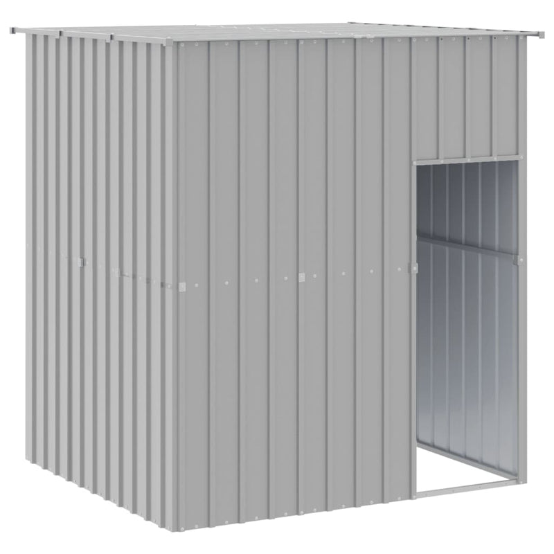 vidaXL világosszürke horganyzott acél tetős kutyakennel 165x153x181 cm