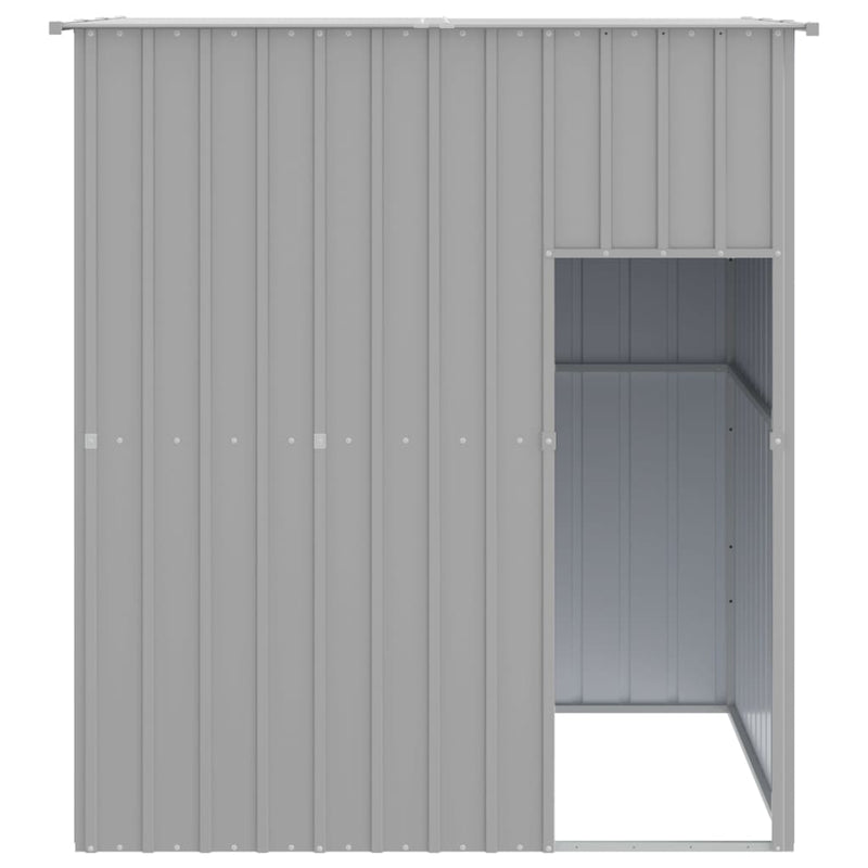 vidaXL világosszürke horganyzott acél tetős kutyakennel 165x153x181 cm