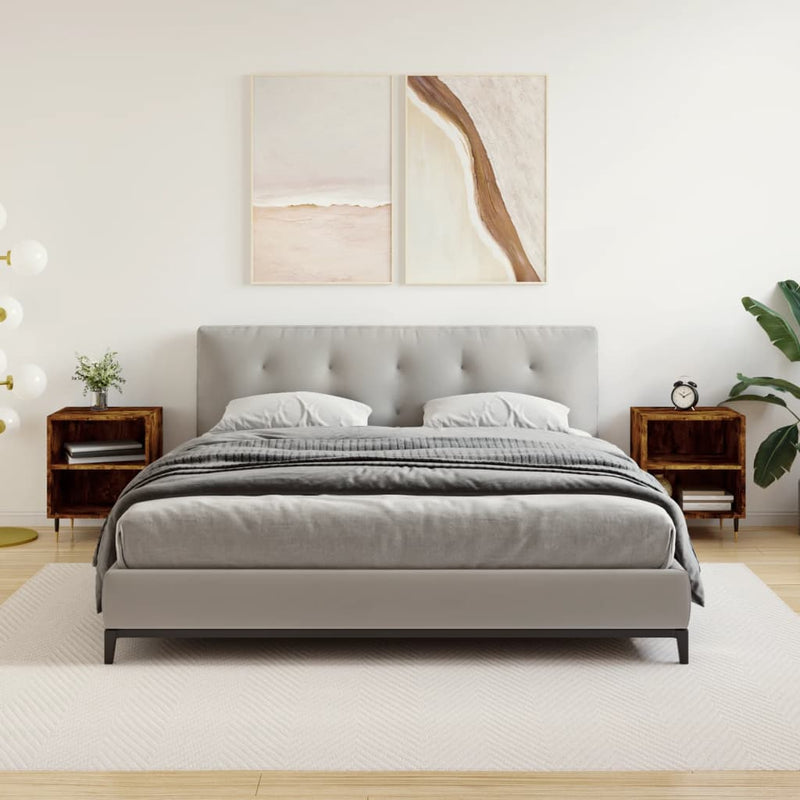 vidaXL 2 db füstös tölgy színű szerelt fa éjjeliszekrény 40x30x50 cm