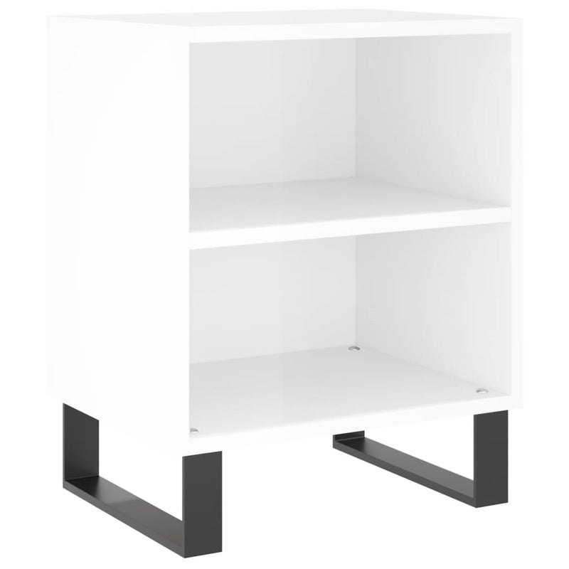 vidaXL 2 db magasfényű fehér szerelt fa éjjeliszekrény 40x30x50 cm