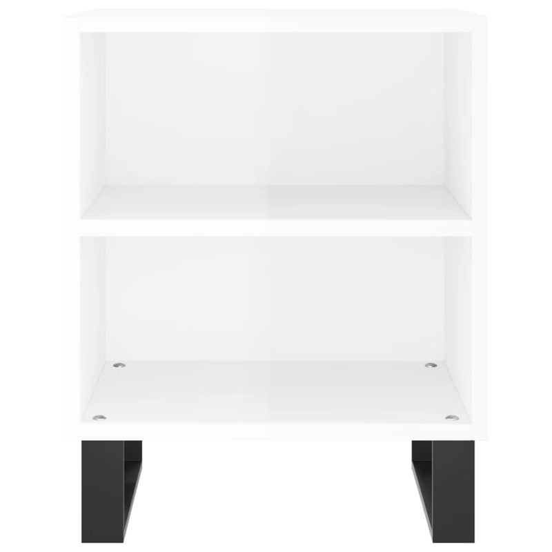 vidaXL 2 db magasfényű fehér szerelt fa éjjeliszekrény 40x30x50 cm