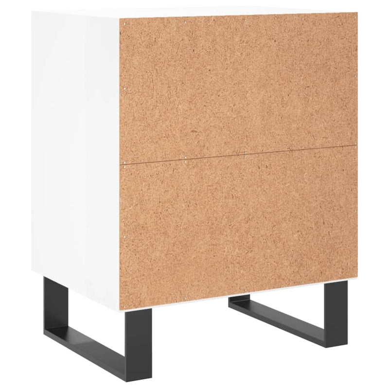 vidaXL 2 db magasfényű fehér szerelt fa éjjeliszekrény 40x30x50 cm