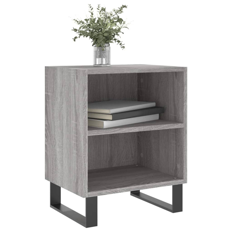 vidaXL 2 db szürke-sonoma színű szerelt fa éjjeliszekrény 40x30x50 cm