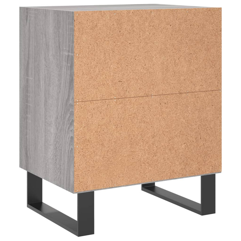 vidaXL 2 db szürke-sonoma színű szerelt fa éjjeliszekrény 40x30x50 cm