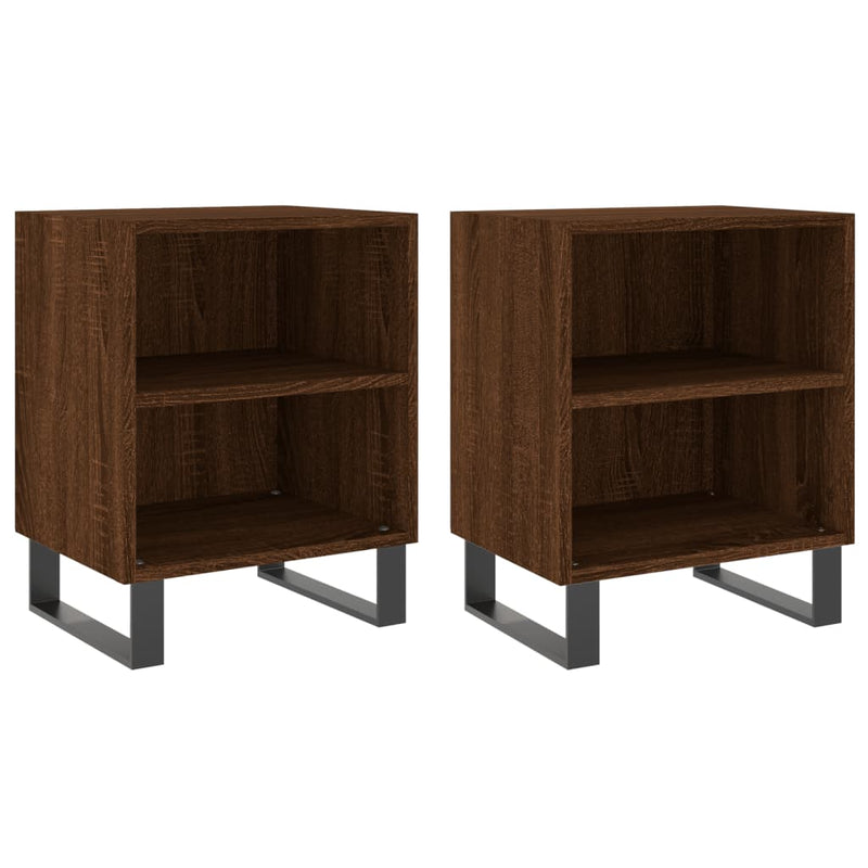 vidaXL 2 db barna tölgyszínű szerelt fa éjjeliszekrény 40x30x50 cm