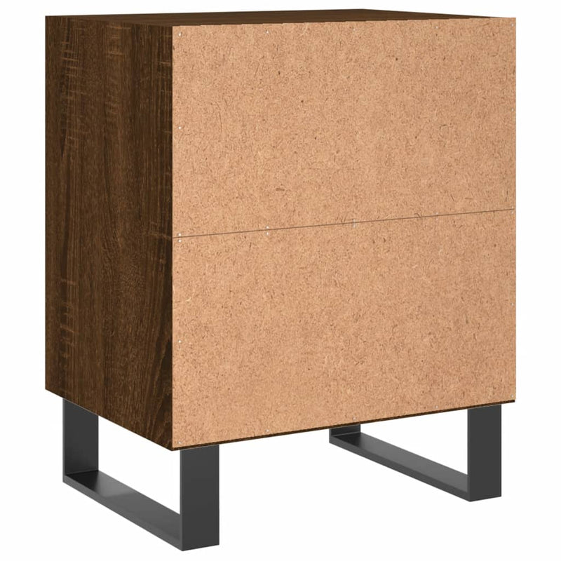 vidaXL 2 db barna tölgyszínű szerelt fa éjjeliszekrény 40x30x50 cm