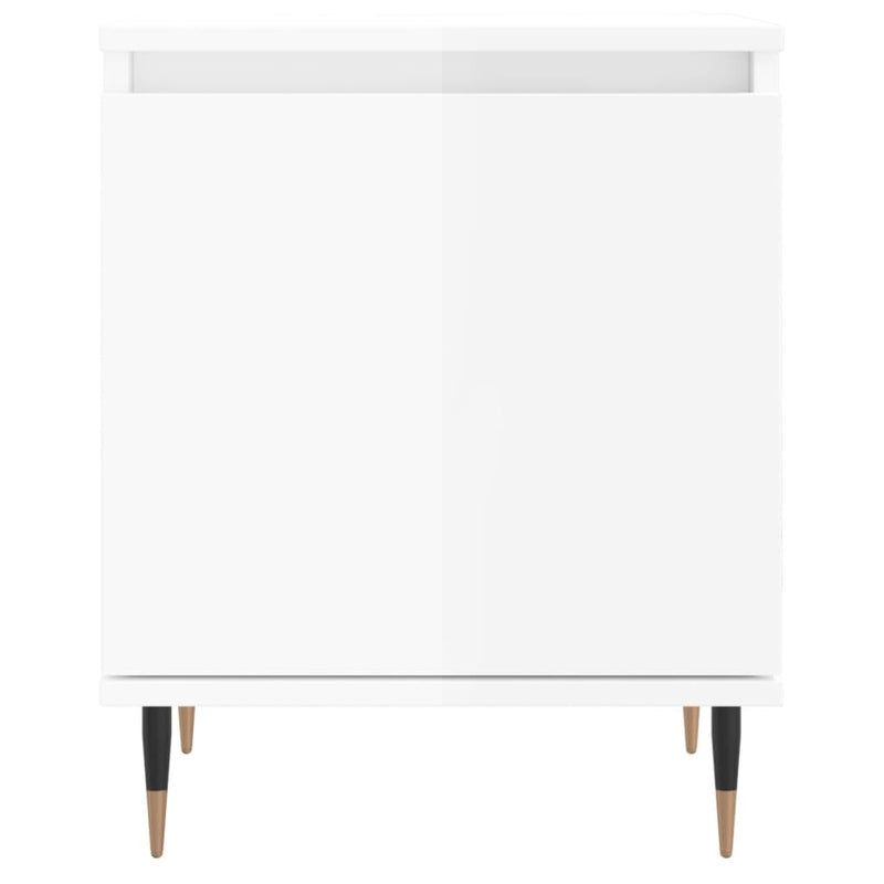 vidaXL magasfényű fehér szerelt fa éjjeliszekrény 40x30x50 cm