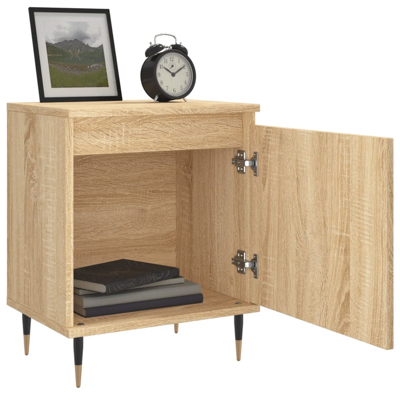 vidaXL 2 db sonoma tölgy színű szerelt fa éjjeliszekrény 40x30x50 cm