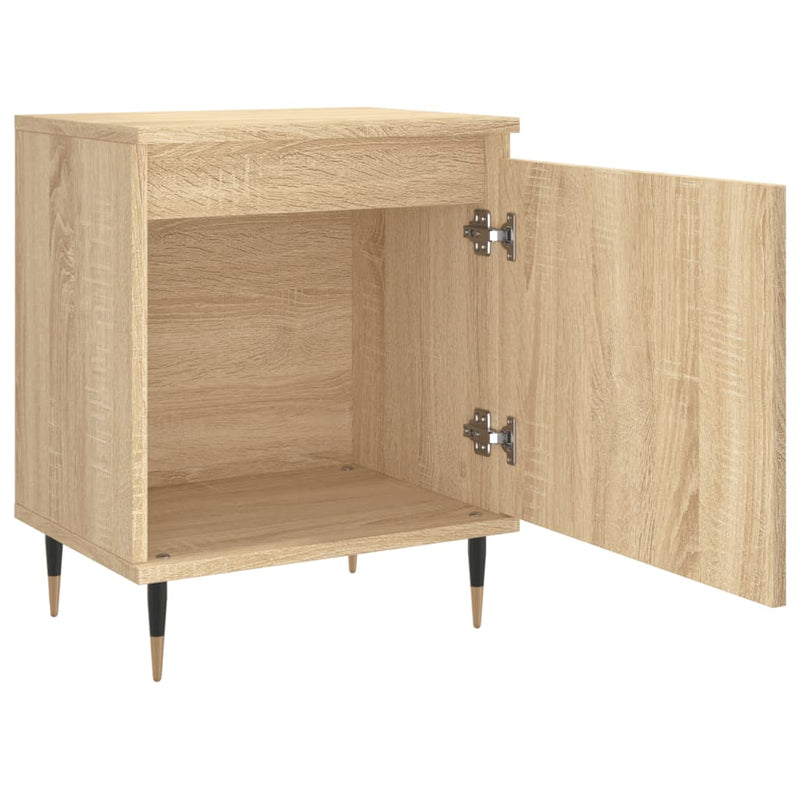 vidaXL 2 db sonoma tölgy színű szerelt fa éjjeliszekrény 40x30x50 cm