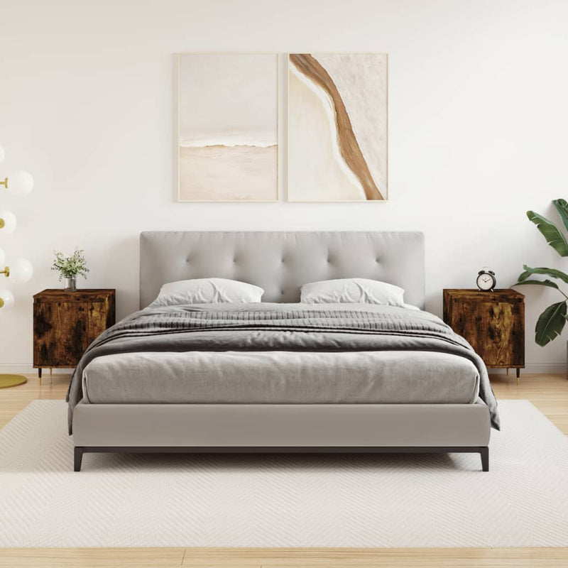 vidaXL 2 db füstös tölgy színű szerelt fa éjjeliszekrény 40x30x50 cm