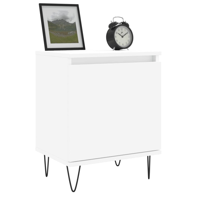 vidaXL 2 db fehér szerelt fa éjjeliszekrény 40 x 30 x 50 cm