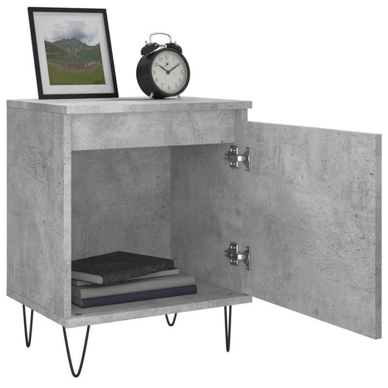 vidaXL 2 db betonszürke szerelt fa éjjeliszekrény 40x30x50 cm